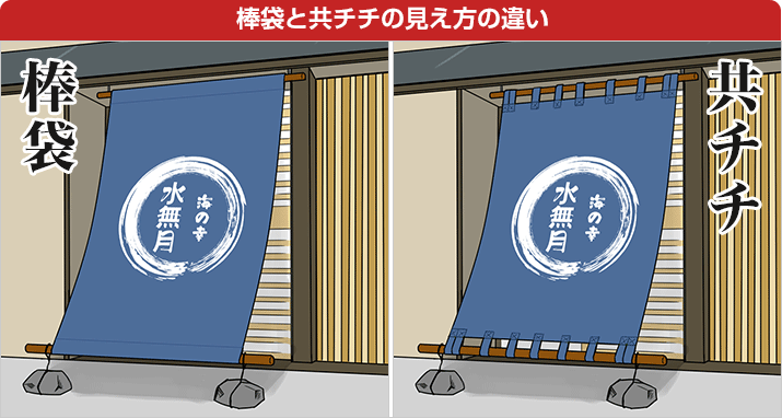 棒袋と共チチの見え方の違い