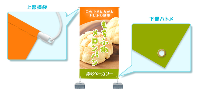 上部は棒袋・下部はハトメ