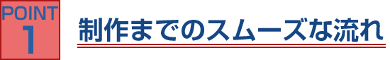 POINT1 制作までのスムーズな流れ