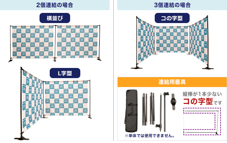 横並び・L字型・コの字型