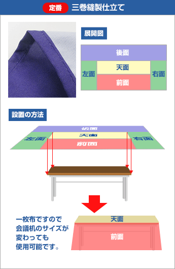定番：三巻縫製仕立て